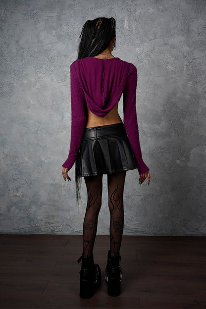 Schwarzer Rock Chapel of Night Skirt mit Ösendetails von Banned