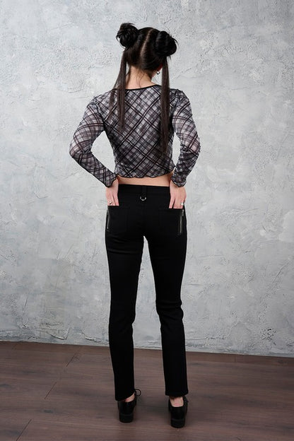 Schwarze, enge Hose Blackout Skinny Trousers von Banned