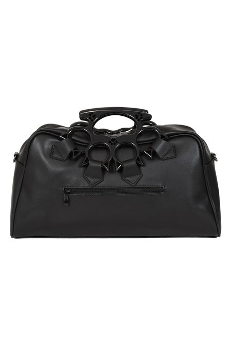 Schwarze, große Handtasche Hex Paws Kitten Bag mit Schlagring-Griff von Banned