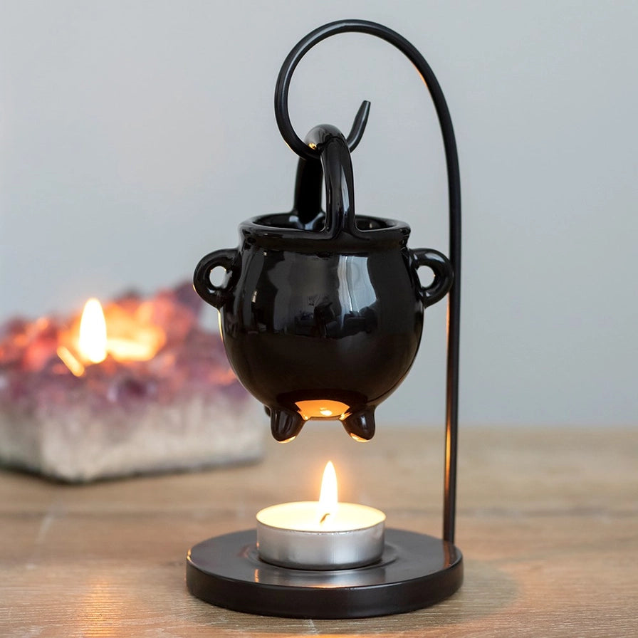 Schwarzer, hängender Kessel Hanging Cauldron Oil Burner