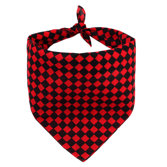 Schwarz-rot-kariertes Bandana Kopftuch