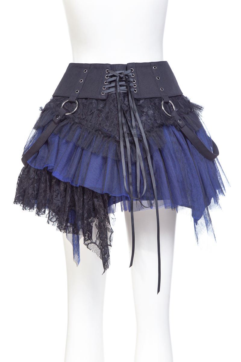 Amelia Skirt black/blue Punk Rave