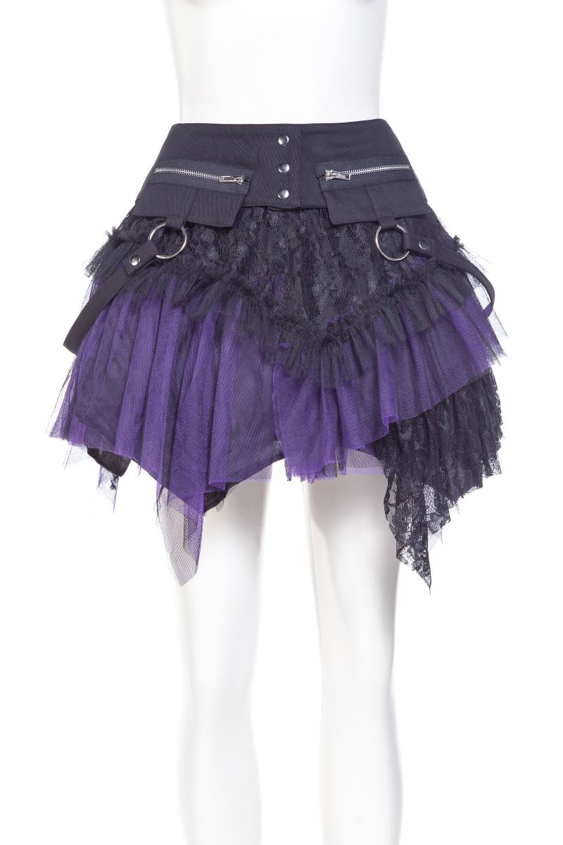 Amelia Skirt black/purple Punk Rave