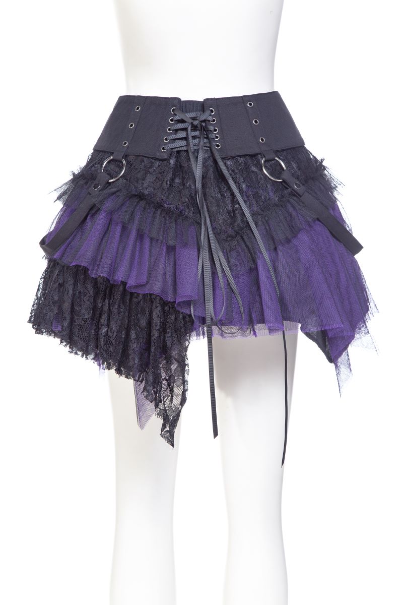 Amelia Skirt black/purple Punk Rave