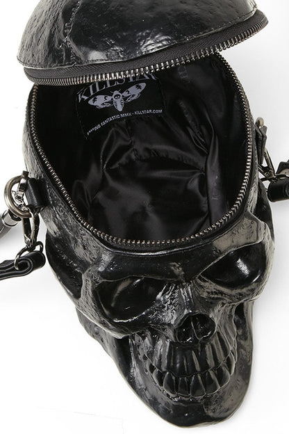 Black Grave Digger Skull Handbag Killstar