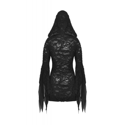 Schwarzes kurzes Kleid, Evil devil ragged slim Dress im Distressed-Look von Dark In Love