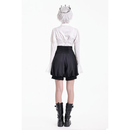 Schwarze, weite Stoffshorts Crux Cavalier Shorts von Dark In Love