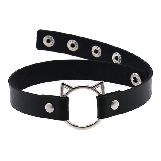 Schwarzes Halsband Black Cat Choker von Moon Attic