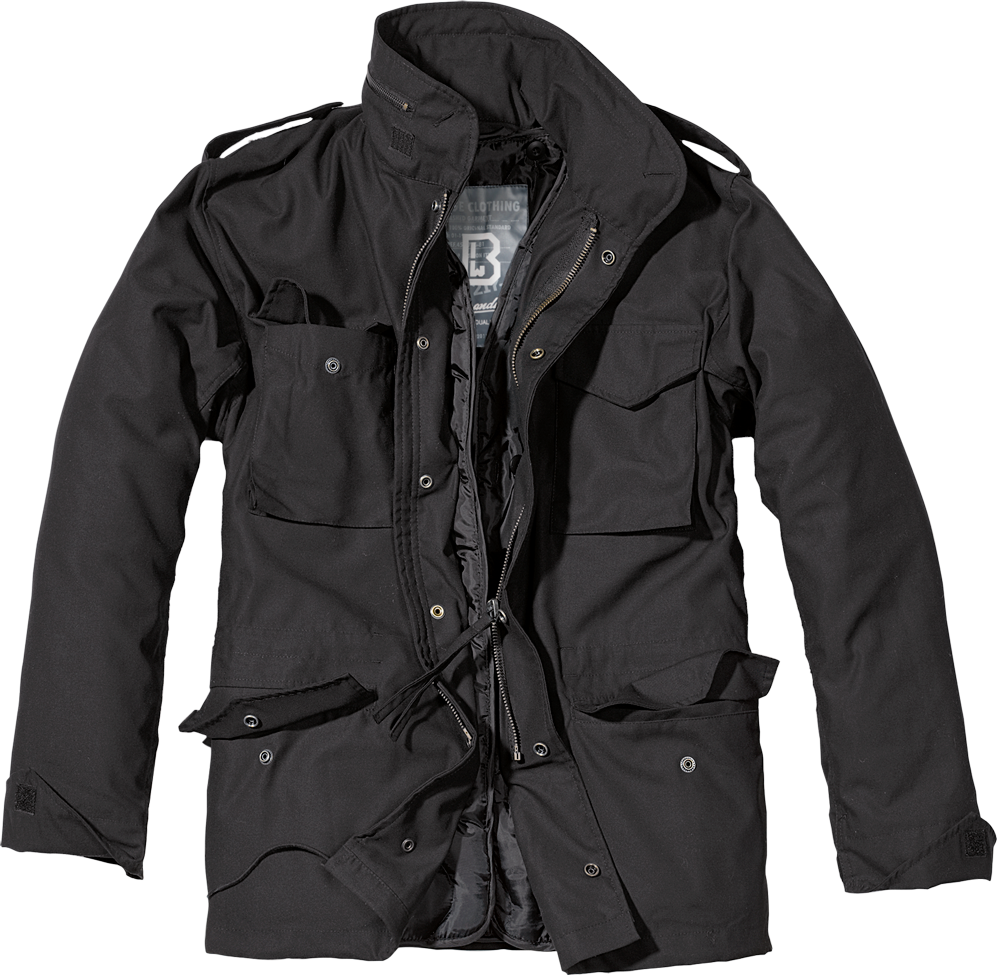 Schwarze Jacke M65 Fieldjacket Classic mit vielen Taschen und herausnehmbaren Innenfutter von von Brandit