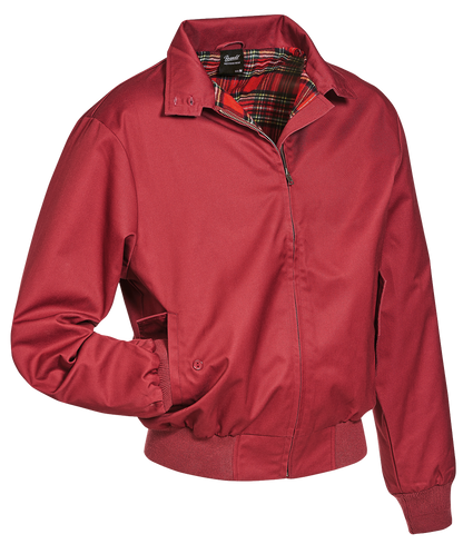 Rote Kult-Harrington-Jacke "Lord Canterbury" Bordeaux ohne Kapuze mit klassischem rot-karierten Innenfutter