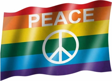 Regenbogen Fahne PEACE LOGO 90 cm X 150 cm