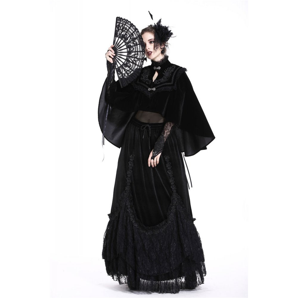 Schwarzer Spitzenfächer Gothic Lace Fan von Dark In Love