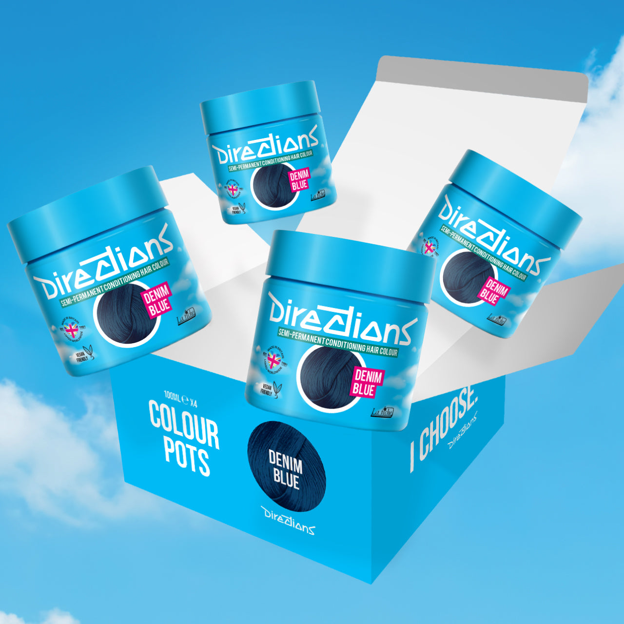 4 er SPARBOX DENIM BLUE Haartönung Directions 
