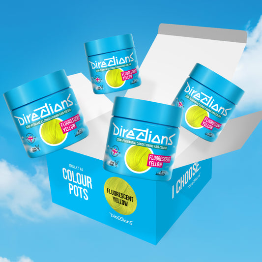 4 er SPARBOX FLUORESCENT YELLOW Haartönung Directions 