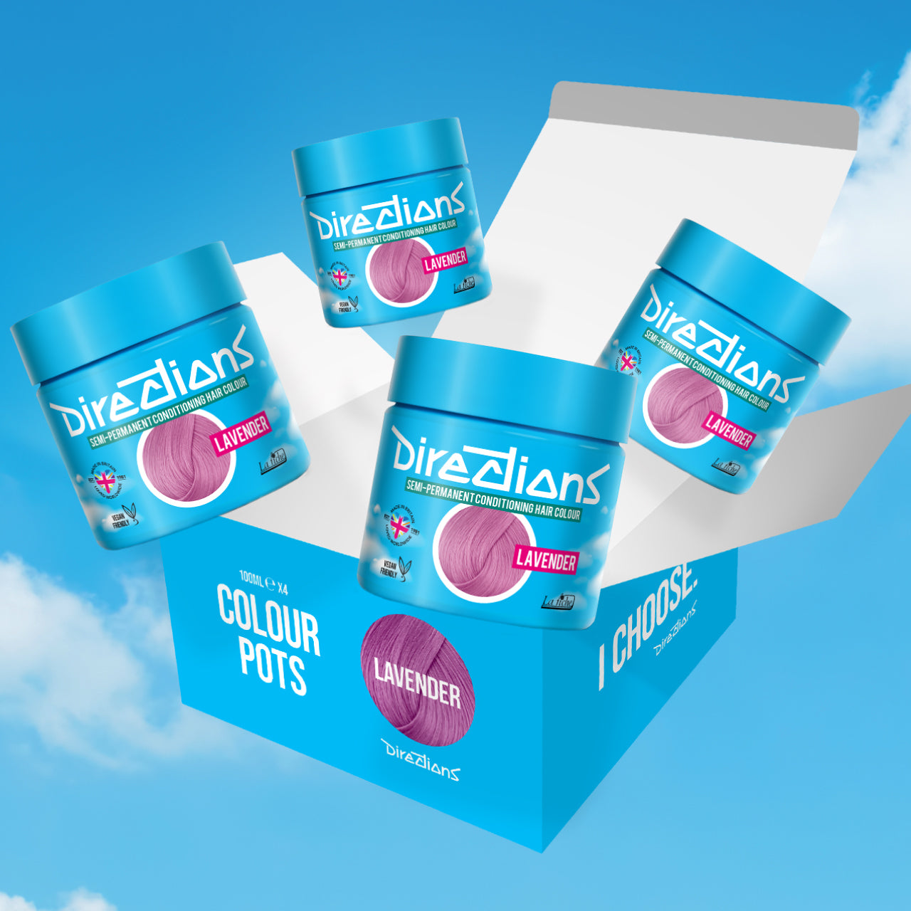 4 er SPARBOX LAVENDER Haartönung Directions 