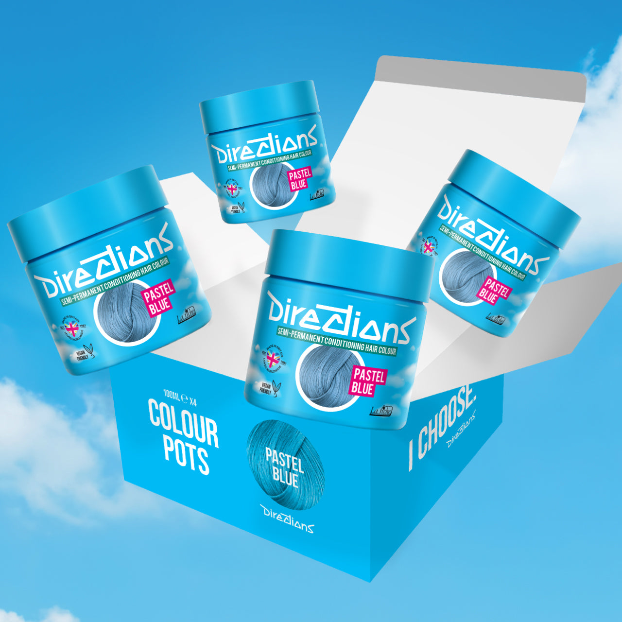 4 er SPARBOX PASTEL BLUE Haartönung Directions 