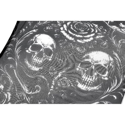 Schwarzes Meshoberteil Skull And Floral Vine Top von Dark In Love