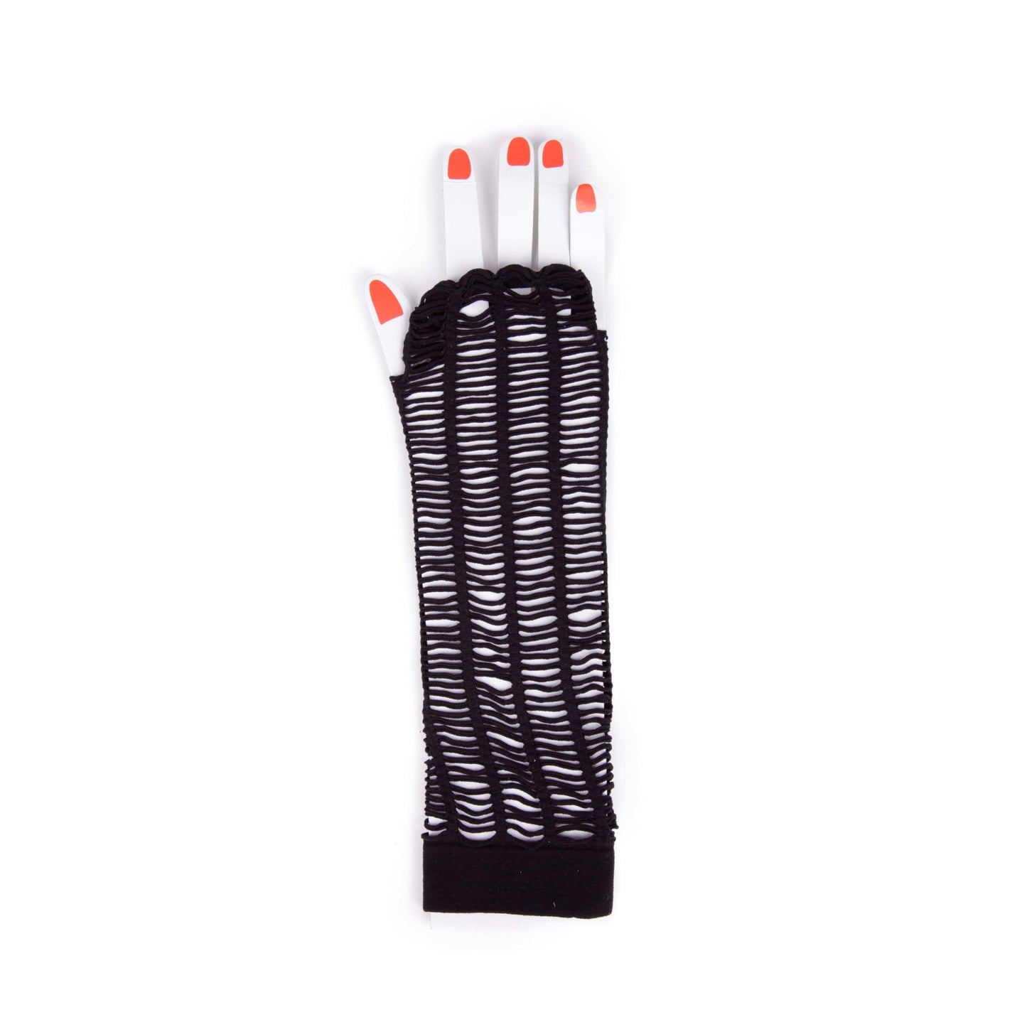 Schwarze Armstulpen Basic Net Gloves mit Daumenloch