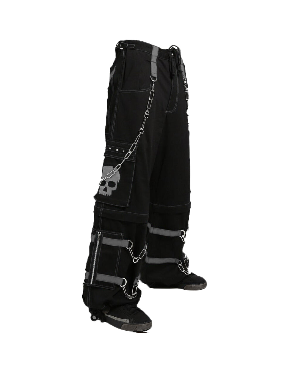 Schwarze Hose GRAY SKULL PANTS mit Schädelprint und grauen Details mit Colours Branding