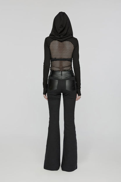 Tenebra Long sleeved Top with a Hood and Mesh Harness Bod