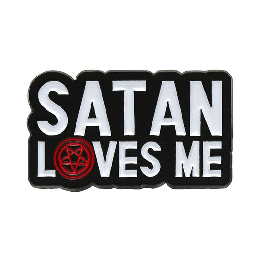 Kleiner Emaille-Anstecker SATAN LOVES ME ENAMEL PIN von Moon Attic
