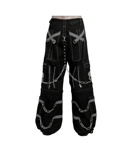 Schwarze Hose GRAY SKULL PANTS mit Schädelprint und grauen Details mit Colours Branding