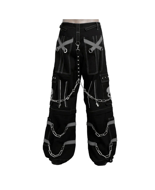 Schwarze Hose GRAY SKULL PANTS mit Schädelprint und grauen Details mit Colours Branding