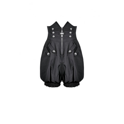 Schwarze, weite Stoffshorts Crux Cavalier Shorts von Dark In Love