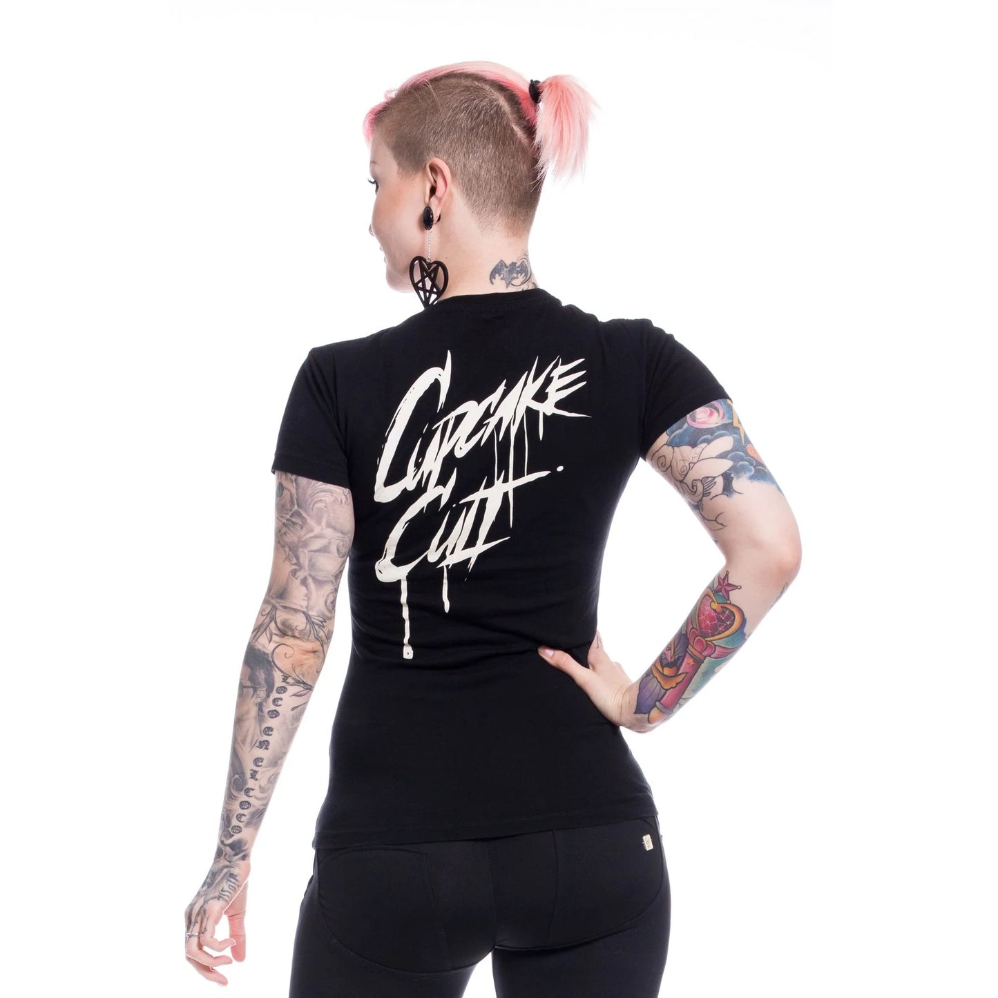Schwarz-buntes Oberteil INTERNAL UNICORN T SHIRT mit Einhornprint von Cupcake Cult