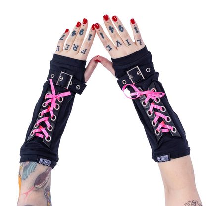 NAVYA ARMWARMERS BLACK/PINK