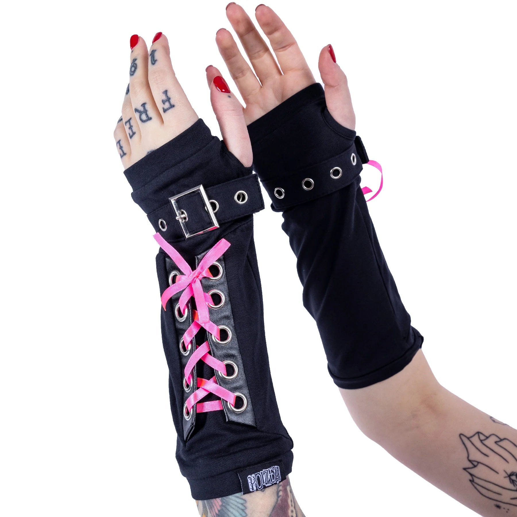 NAVYA ARMWARMERS BLACK/PINK