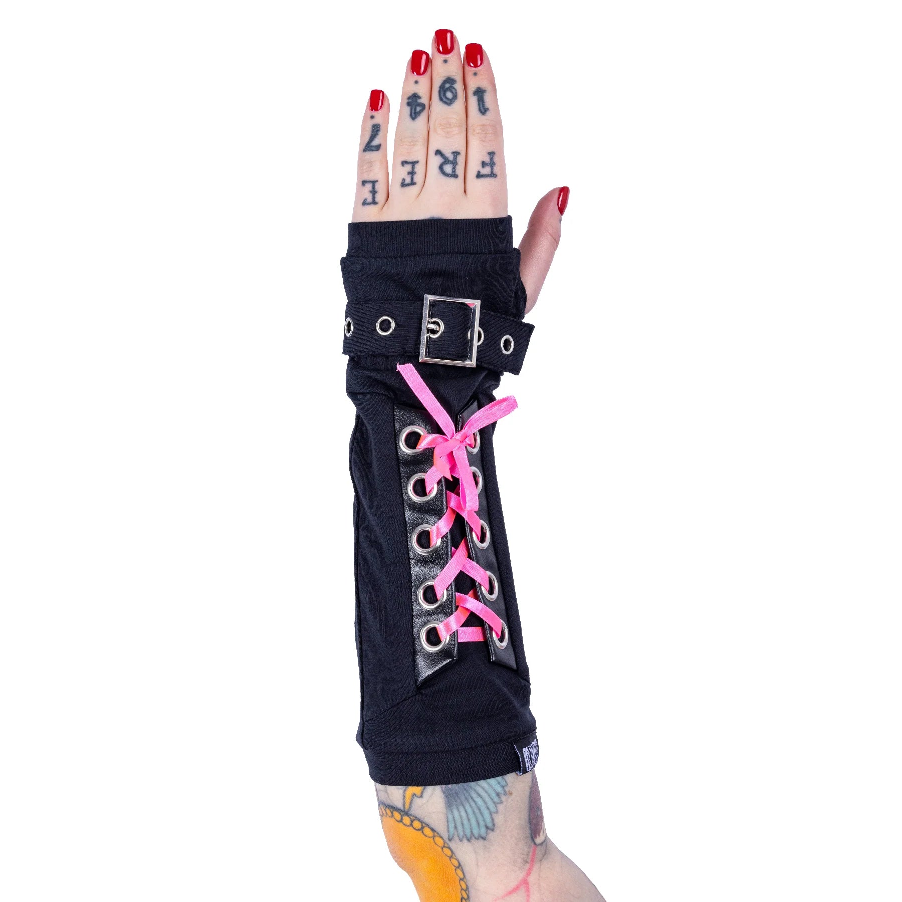 NAVYA ARMWARMERS BLACK/PINK