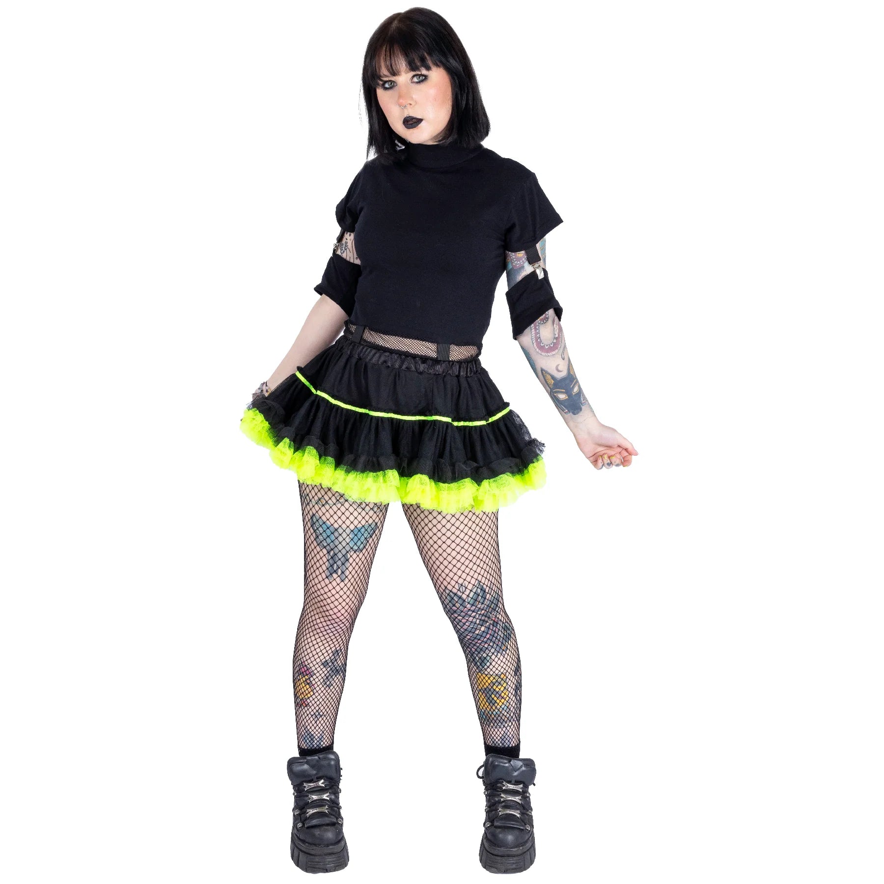 Schwarzer Tüll-Minirock SOFRA TUTU Green von Poizen Industries