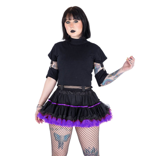 Schwarzer Tüll-Minirock SOFRA TUTU Purple von Poizen Industries