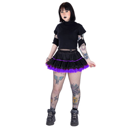 Schwarzer Tüll-Minirock SOFRA TUTU Purple von Poizen Industries