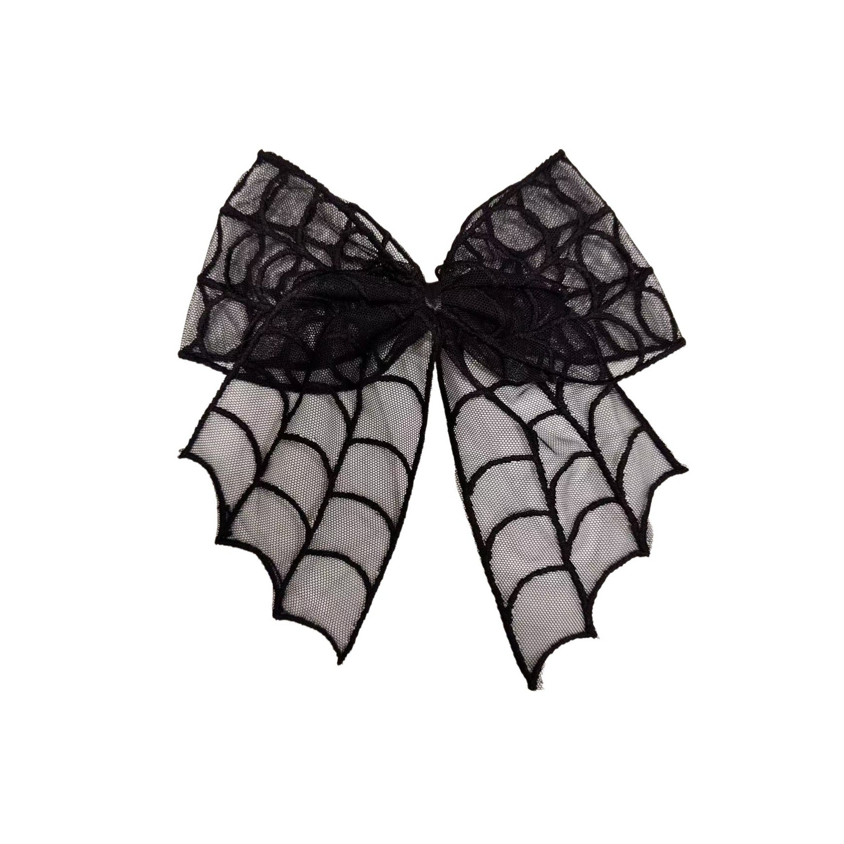 Schwarze Schleife SPIDERWEB HAIR RIBBON MESH aus Meshstoff mit Spinnennetzprint Moon Attic