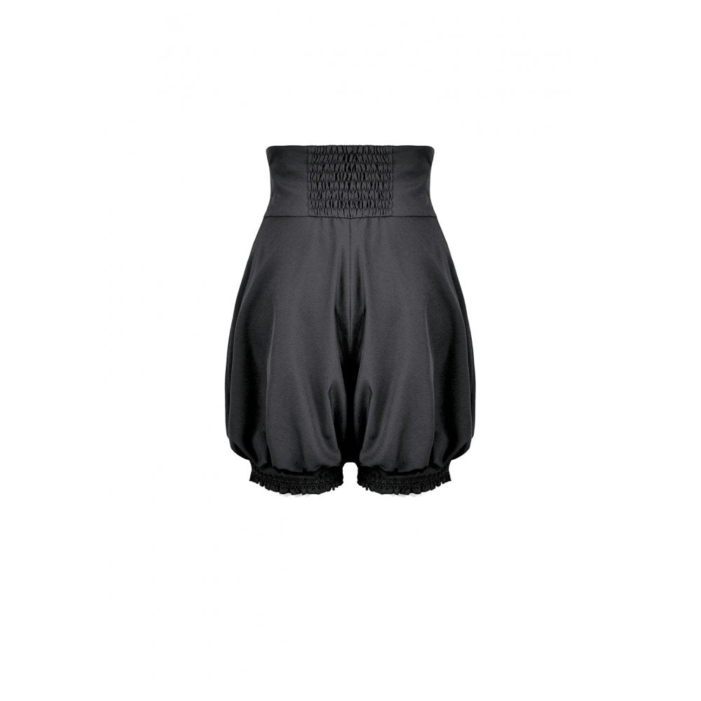 Schwarze, weite Stoffshorts Crux Cavalier Shorts von Dark In Love