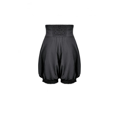 Schwarze, weite Stoffshorts Crux Cavalier Shorts von Dark In Love