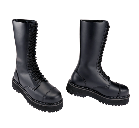 Schwarzer Stiefel Plateau Phantom Boots 20 Loch von Brandit.