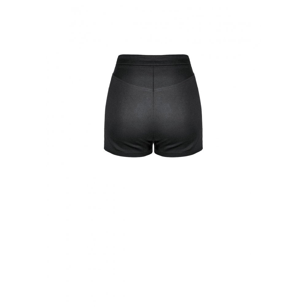 Schwarze Hotpants Daggered Vines Shorts Dark mit Überrock und Spitzendetails von Dark In Love