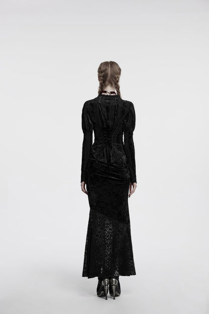 Figurbetontes Hemd NOCTIS REGINA SHIRT aus Samtstoff von Punk Rave