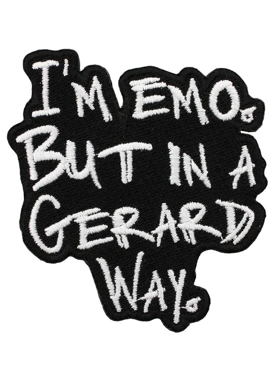 Schwarzer, kleiner Aufnäher I'm Emo But In A Gerard Way Patch