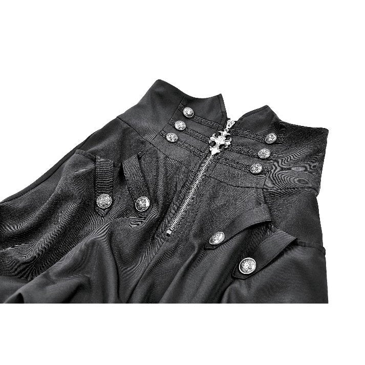 Schwarze, weite Stoffshorts Crux Cavalier Shorts von Dark In Love
