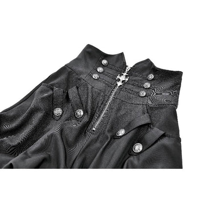 Schwarze, weite Stoffshorts Crux Cavalier Shorts von Dark In Love