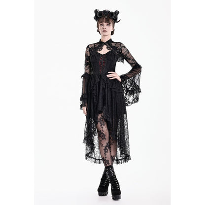 Schwarzes Oberteil Lace Phantom Bolero aus Spitzenstoff mit weiten Ärmeln von Dark In Love