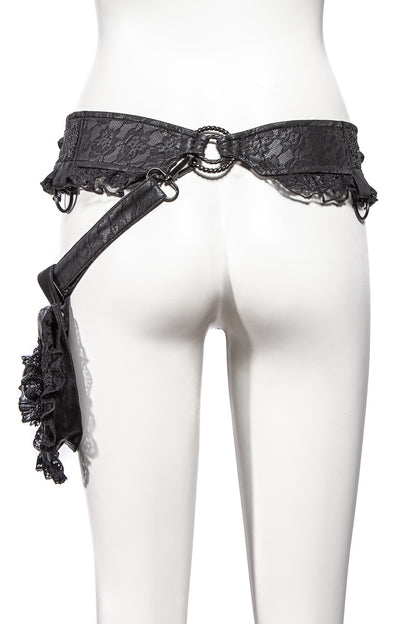 Schwarze Gürteltasche Skulltress Waist Bag mit Schädeldetail von RNG