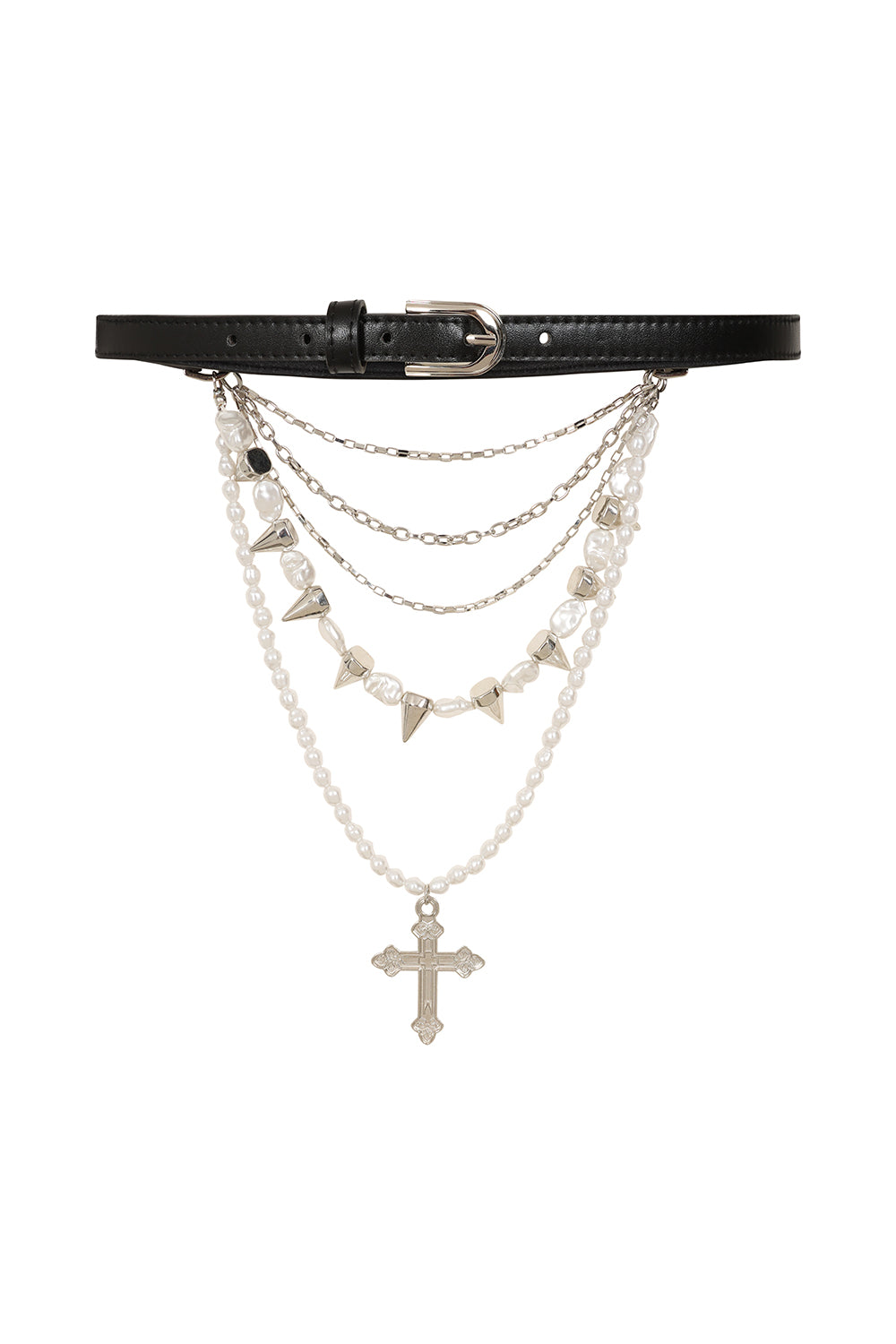 Schwarzer Taillengürtel DIVINE EDGE BELT mit Kreuzanhänger von Banned