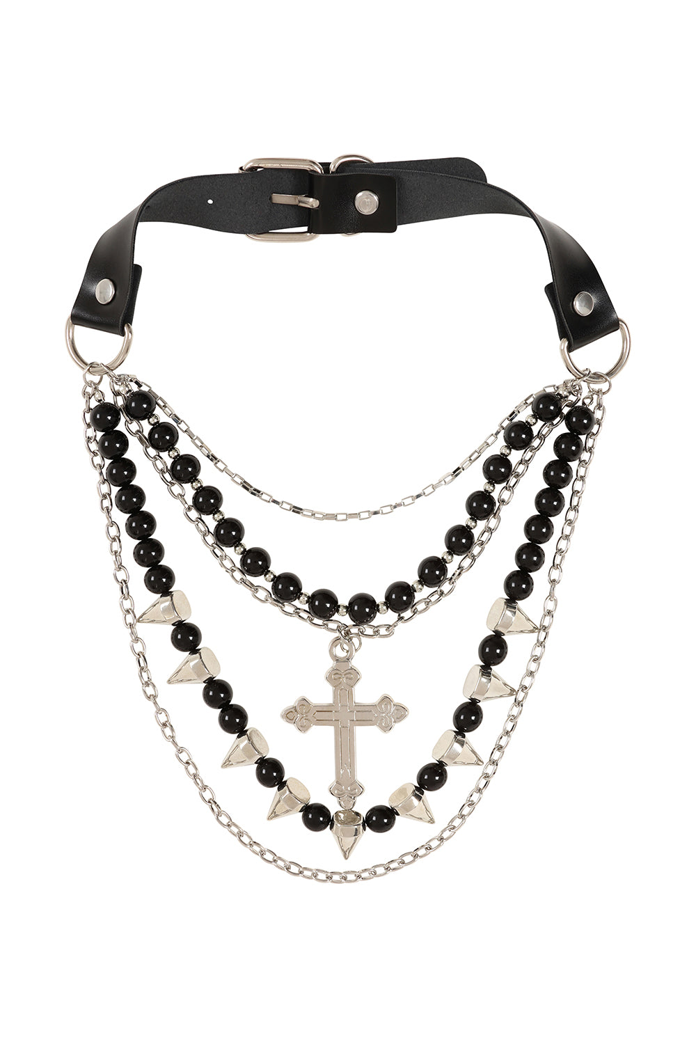 Schwarzes Halsband DARK DIVINE CHOKER mit Kreuzanhänger von Banned