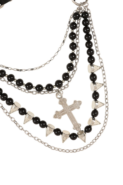 Schwarzes Halsband DARK DIVINE CHOKER mit Kreuzanhänger von Banned