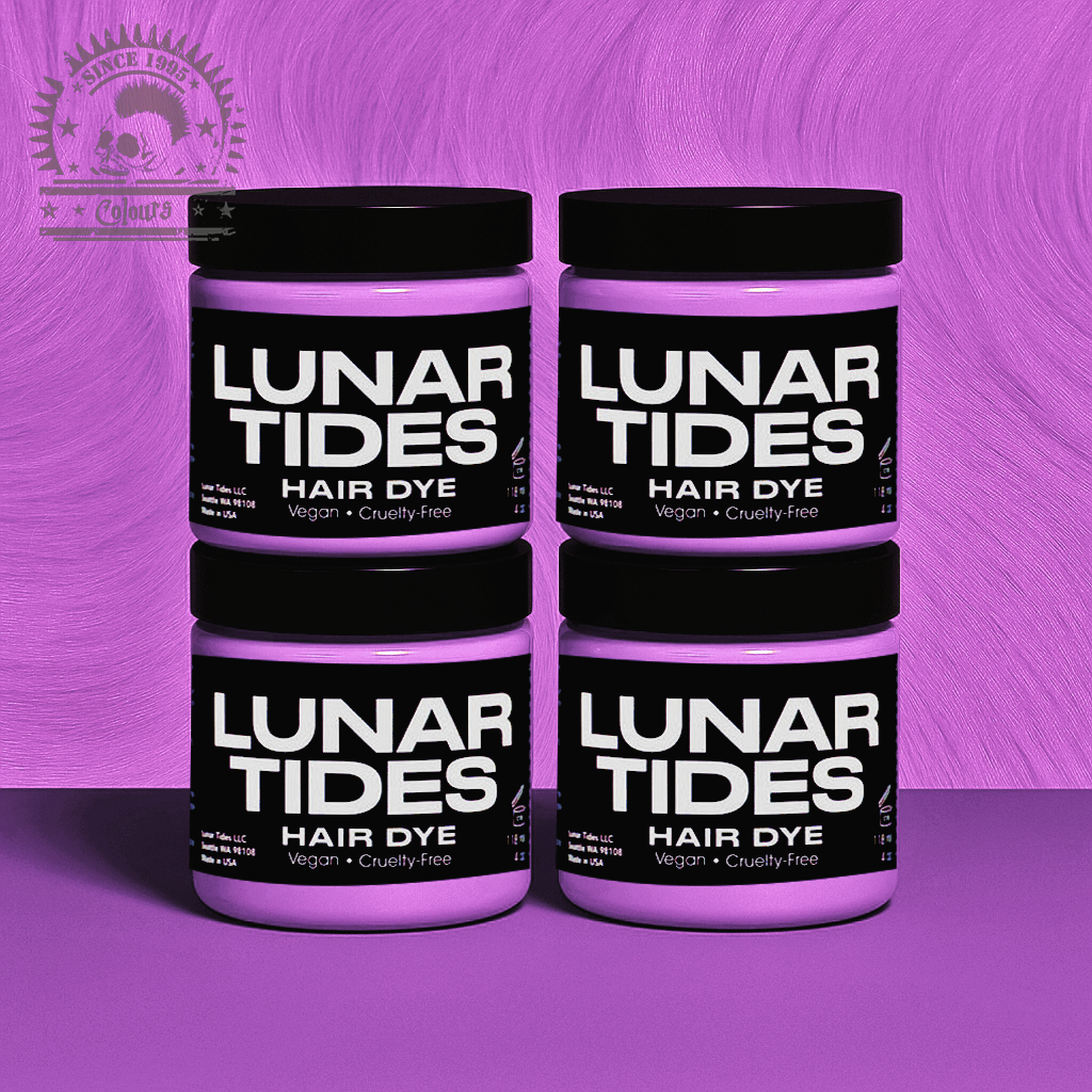semi-permanente Haartönung 4er-Sparset&nbsp;AMETHYST PASTEL PURPLE in dem Farbton Pastellviolett mit rosa Untertönen von Lunar Tides